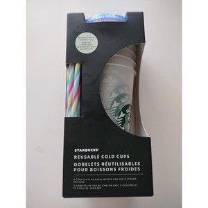 Starbucks 2023 NWT Cold Mystery Coloring Reusable Cold Cups Set of 5 - 24oz